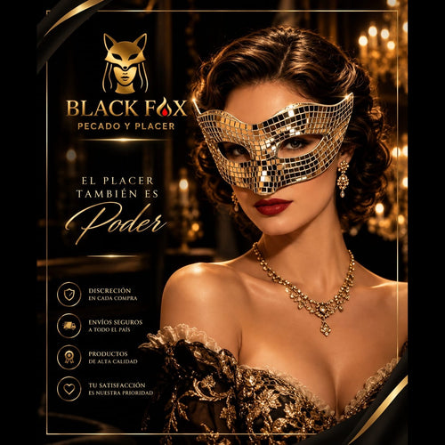 Antifaz dorado de espejos, máscara clásica de ojos en teselas