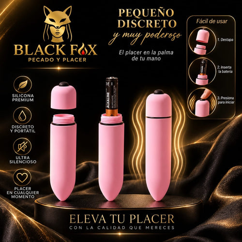 Bala vibradora rosa con su pila, pequeña y discreta