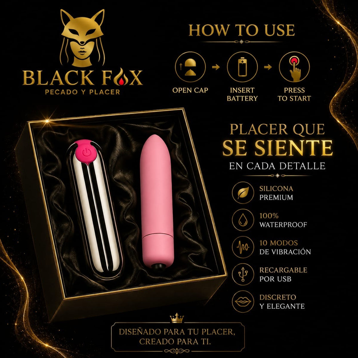 Estuche con dos balas vibradoras, una plateada y una rosa