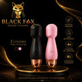 Mini varita wand en negro y rosa con base dorada