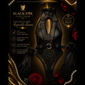 Body de malla con tachas doradas y guantes — Black Fox