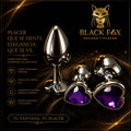Set de plugs de acero inoxidable con cristal lila en forma de corazón — Black Fox