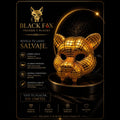 Máscara felina 3D dorada — Black Fox