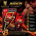 X10 Potencializador Sexual Black Fox — caja y sobre de 15 ml, libera tu potencial